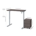 thumbnail image 2 of Bestar Universel 2-piece Set Including a 48W Standing Desk & Mobile Pedestal in bark grey, 2 of 2