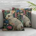 thumbnail image 3 of GOSMITH Spring Throw Pillow Covers Bunny Bird Flower Leaves Watercolor Cute Plants Art Colorful Pink White Comfortable Decorative Couch Bed Zippered Cushion Covers Covers White, 3 of 5