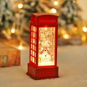 Christmas Snow Globe Lantern, Battery Operated Lighted Swirling Glitter Water Lantern for Christmas Home Decoration,1pc(5x2x2")