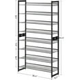 thumbnail image 6 of Shoe Rack 8-Tier Holds 32-40 Pairs Shoe Organizer Metal Shoe Storage for Garage Entryway Set of 2 4-Tier Stackable Shoe Shelf with Adjustable Flat or Angled Shelves Black, 6 of 11