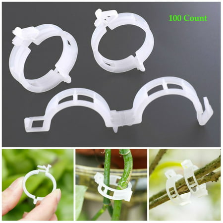 100 PCS Tomato Plant Support, JUSTDOLIFE Garden Clip Multipurpose Reusable Fixing Vine Clip for Vine Vegetables to Grow Upright and Makes Plants