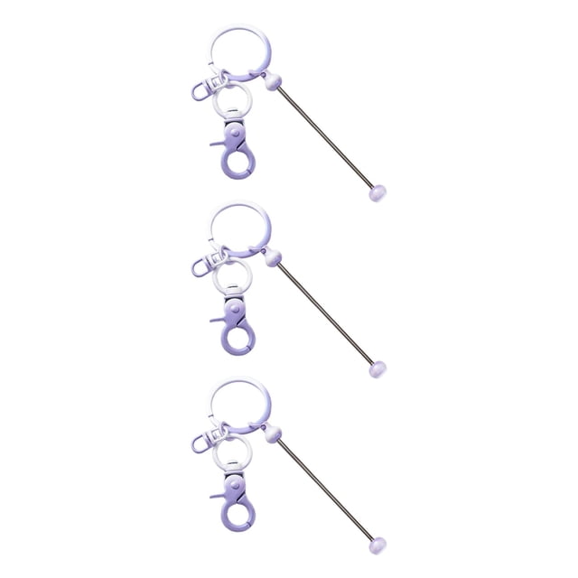 3 barras de llavero con cuentas de color degradado para hacer joyas. Fabricación de llaveros. Violeta