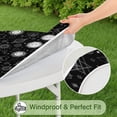 thumbnail image 5 of Black White Sun Moon Planet Star Pattern Round Fitted Tablecloth with Elastic Edge,Dining Table Cover Waterproof,Outdoor Round Tablecloth for Camping,Dining,Indoor and Outdoor, 5 of 7