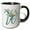 Black/White, variant on 3drose, Green Boho Lily Monogram Initial W, 11oz Two-tone Red Mug