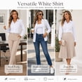 thumbnail image 7 of Womens Button Down Shirts Lapel Long Sleeve Blouses Business Work Shirt Dressy Casual Collared Tops, 7 of 7