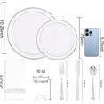 thumbnail image 4 of 350 Pcs Christmas Silver Plastic Plates - Christmas Dinner Plates Disposable Dinnerware Set 50 Dinner Plates, 50 Dessert Plates 50 Silverware, 50 Napkins 50 Cups for Party&Wedding, 4 of 9