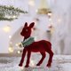 thumbnail image 4 of Seyotauo Artificial Red Flocked Plastic Christmas Reindeer Decoration Standing Reindeer Figurines Xmas Deer Statue Decor for Rustic Winter Holiday Party Home Mantel Tabletop Indoor Supplies, 4 of 6