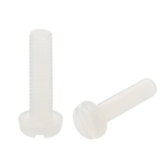 Uxcell M3 x 25mm Nylon Machine Screws, Pan Head Slotted Screw Fasteners, 40 Pack