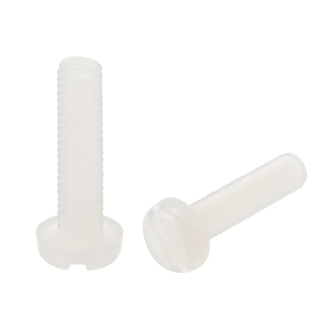 Unique Bargains M3 x 25mm Nylon Machine Screws, Pan Head Slotted Screw Fasteners, 40 Pack