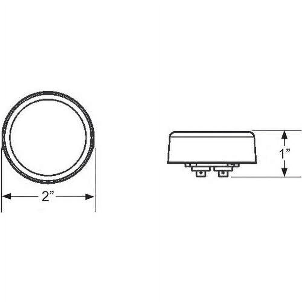 (2 pack) Hopkins Towing Solutions 2in Round LED Clearance and Side Marker Light, Red