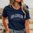 thumbnail image 2 of Women Crew Neck Letter Printed Short Sleeve O Neck T Shirt Top, 2 of 5