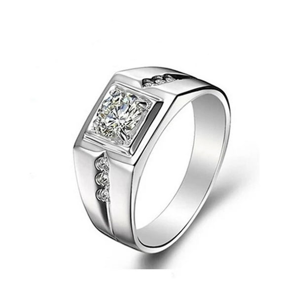 Fashion Luxury Gothic White Zircon Ring Silver Plated Gold Filled Jewelry Vintage Hip-hop Rings For Female Gift
