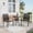 Walnut-Curved Armrest, variant on DIFY 3PCS Outdoor Dining Set, 27.6" Round Dining Table and 2 Rattan Wicker Chairs, Walnut