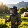 thumbnail image 5 of Mesh Sun Hat Mosquito Protection Fishing Cap Outdoor Hiking Hat Breathable Foldable for Men Women with Removable Face Flap(Blue), 5 of 7
