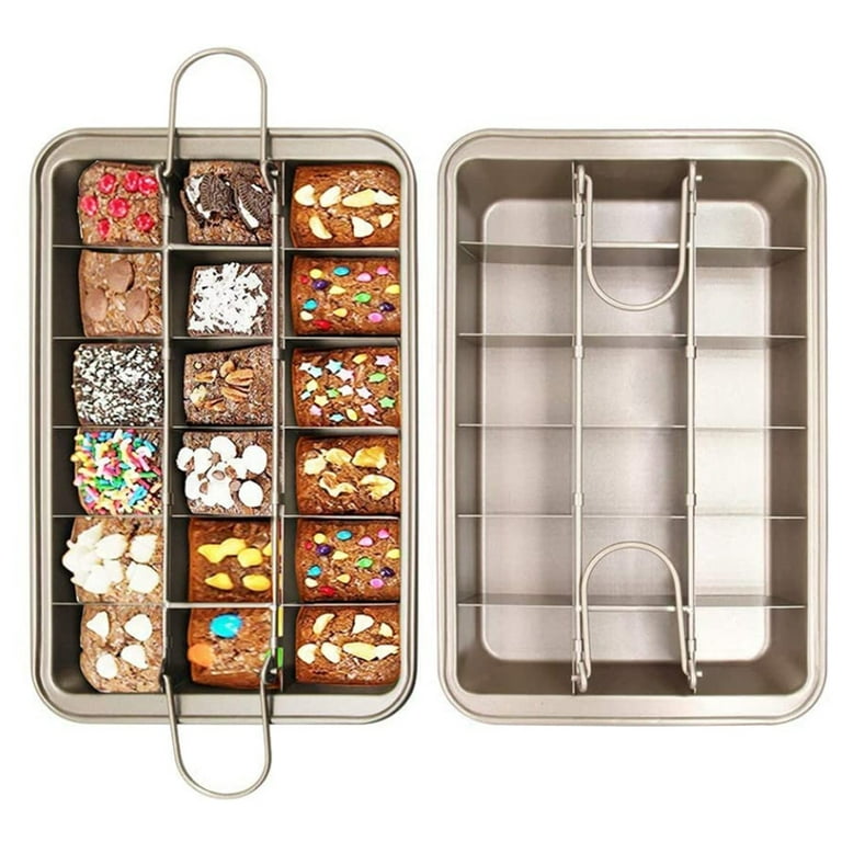 SILIVO Silicone Brownie Pan with Dividers - 2 Pack Non-Stick