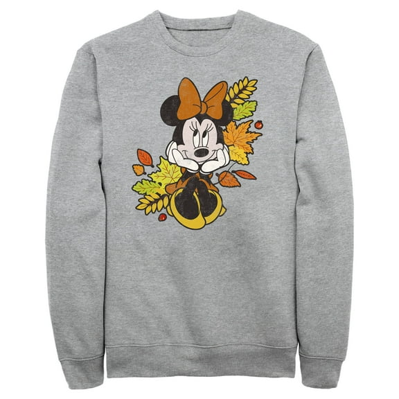 Men's Minnie Mouse Autumn Leaves Portrait Sweatshirt