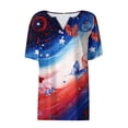 thumbnail image 4 of YanHoo Plus Size Patriotic Shirts for Women Short Sleeve V Neck America 250 T-Shirts Summer Casual Graphic Blouses Independence Day Outfits, 4 of 7