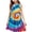 Rose, variante sur Robe d'Été Sans Manches à Volants Patchwork pour Filles, Mélange Doux Polyester-Spandex, Robe Décontractée d'Été Respirante, Bleu, Taille 110