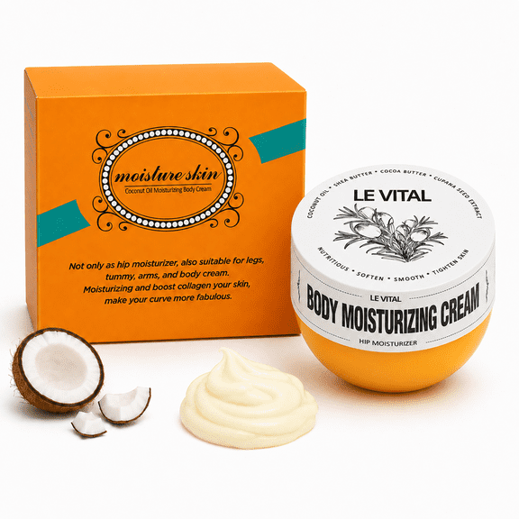 LE VITAL Coconut Oil Body Cream with Shea & Cocoa Butter, 5.29 oz