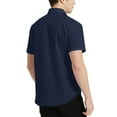 thumbnail image 4 of NeedBo Men's Dress Shirts Regular Fit Short Short Sleeve Business Casual Button Down Shirt, Navy Size S, 4 of 7
