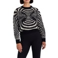 thumbnail image 1 of hirigin Women Fashion Wild Sweater Pattern Print Round Neck Long Sleeve Knitted Tops Autumn Winter Warm Casual Tops Streetwear, 1 of 8