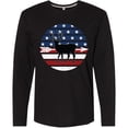 thumbnail image 3 of Inktastic Deer Bow Hunting Usa Flag Long Sleeve T-Shirt, 3 of 5