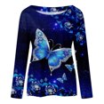 thumbnail image 5 of Moda mujer manga larga cuello redondo blusa estampada otoño casual pulóver tops Fridja  fjkfkj530, 5 of 5
