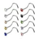thumbnail image 1 of 10 piercings para la nariz de acero inoxidable con diamantes de imitación de 18 g, multicolor, 3 mm 3.0mm, 1 of 5