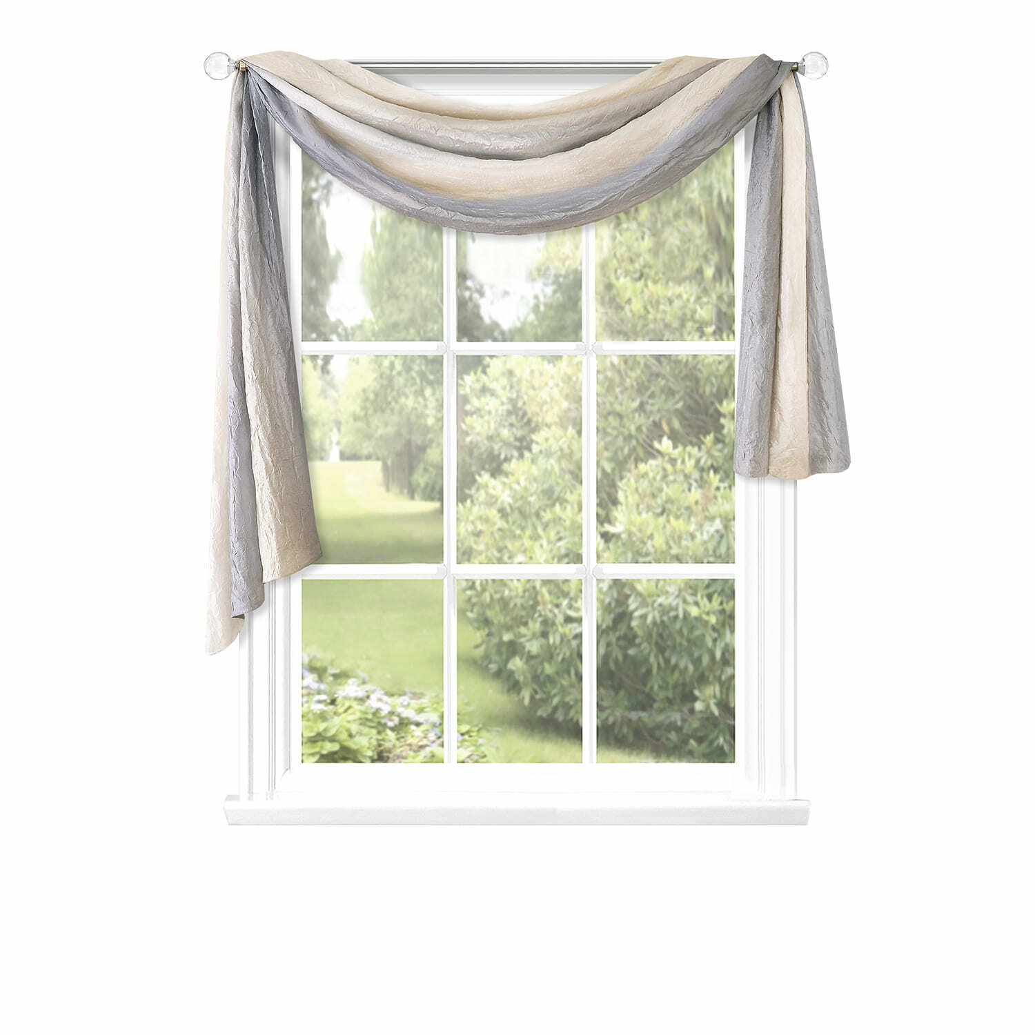 Achim Ombre Light Filtering Curtain Scarf, Grey, 50" x 144"