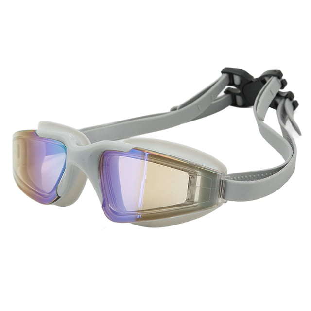 Gafas de natación a prueba de niebla HD impermeables de silicona con visión amplia para adultos y niños, color gris