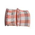 thumbnail image 1 of Reliant Ribbon 93128W-397-40F 20.5 in. 10 Yards Dupioni Check Grande Wired Edge Ribbon, Coral & White, 1 of 1