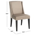 thumbnail image 3 of SAFAVIEH Humphry Contemporary Cotton Solid Dining Side Chair, Mushroom (Set of 2), 3 of 12
