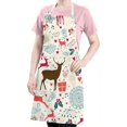 thumbnail image 5 of Multicolor Christmas Deer Apron-Garden Aprons for Women with Pockets-Cotton Linen Waterproof Kitchen Cooking Gardening Aprons Adjustable for Kitchen,Cooking,BBQ and Salon 32"x27", 5 of 7