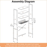 Biemlerfn Over The Toilet Storage Shelf, 4-Tier Wooden Bathroom Organizer Adjustable Saver Space Rack with Toilet Paper Holder, Pure White