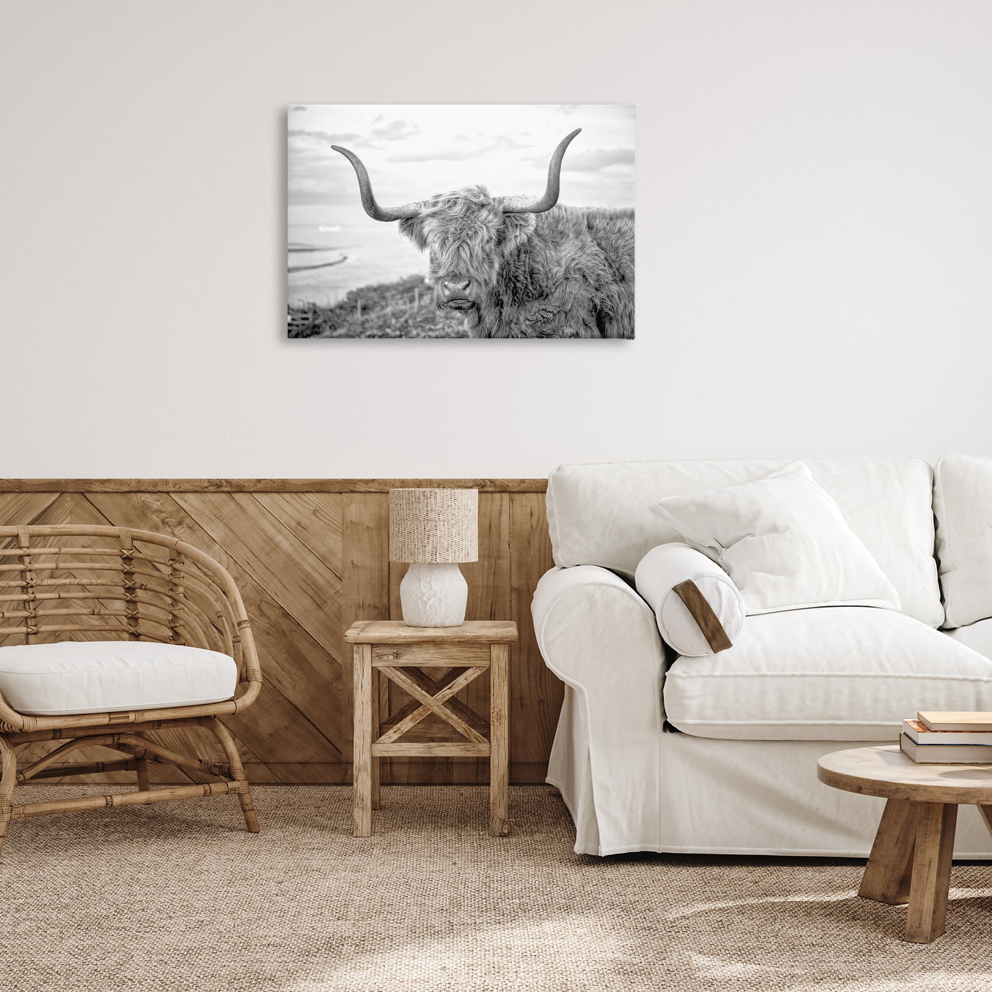 Stupell Industries Traditional Fuzzy Cattle Animals & Insects Photography Gallery Wrapped Canvas Art Print Wall Art, 30 x 20