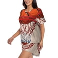 thumbnail image 2 of Kdxio Basketball Shot Print Pajamas Sets for Women Short-Sleeved Pjs with Lounge Shorts Two Piece Sleepwear S-4XL, 2 of 5