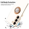 thumbnail image 3 of for Samsung Galaxy S23 5G Case White Plating Mental Ring Kickstand Luxury Case Soft TPU Shockproof Back Electroplate Cover Galaxy S23 5G Case for Girls Women, 3 of 12