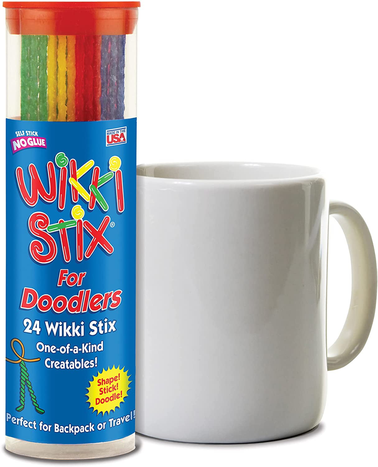Sensory Fidget Toy, Arts and Crafts for Kids, Non-Toxic, Waxed Yarn, 6  inch, Reusable Molding and Sculpting Sticks, American Made by Wikki Stix,  Assorted Colors, 24 Pack,Multi. 