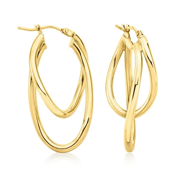 Ross-Simons Italian 14kt Yellow Gold Double-Hoop Earrings, Women's, Adult