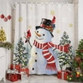 thumbnail image 2 of Merry Christmas Snowman Xmas Tree Shower Curtain for Bathroom, Bird Snowflake Retro Linen Waterproof Shower Curtains Washable Quick Dry with Hooks Bathtub Curtains 60x72IN, 2 of 9