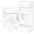 thumbnail image 1 of 16 cajas de cajón con tapa de PVC transparente esmerilado de 8,4 x 8,4 x 3,3 cm (3,3 x 3,3 x 1,3 pulgadas), cajas cuadradas blancas de cartón kraft para regalos., 1 of 6