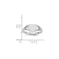 thumbnail image 5 of 14K White Gold Ring Band Signet 8.5x9.0mm Closed Back Heart, Size 5, 5 of 5