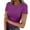 Purple, variant on QASIEATN Sweatshirt for Graceful Ladies Fashion, Short Sleeve Neck Ribbed Knit Casual Tops Tee Summer Slim Basic Shirts, Womens Fall Tops