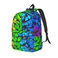 thumbnail image 1 of Disketp Multicolored Butterflies Mochila de Lona Estampada, Mochila Escolar de Viaje Ligera para Estudiantes y Portátil-Small, 1 of 5