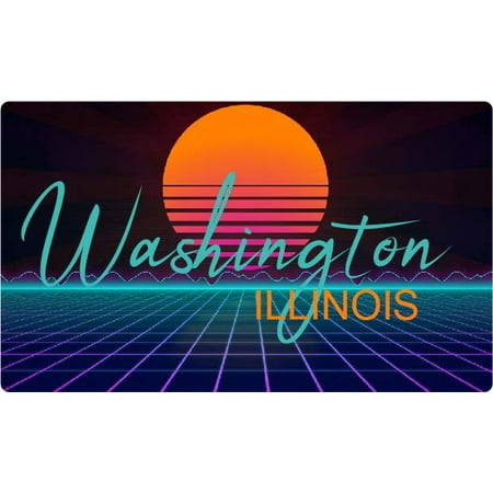 

Washington Illinois 4 X 2.25-Inch Fridge Magnet Retro Neon Design