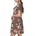 thumbnail image 2 of Disketp Cut Pug para Vestido de Manga Corta para Mujeres, Vestidos de Verano para Mujeres, Casual y Holgado para la Playa, 2 of 6