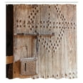 thumbnail image 2 of Ambesonne Old Doors Print Shower Curtain, Wooden Gate Closeup, 69"Wx70"L, Pale Taupe and Dark Rosewood, 2 of 4