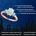 thumbnail image 2 of Gem Stone King 18K Rose Gold Plated Silver Simulated White Opal and Swiss Blue Topaz Engagement Ring for Women | 1.71 Cttw | Oval Cabochon 9X7MM | Gemstone October Birthstone | Size 8, 2 of 6