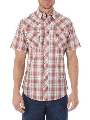 Wrangler Short Sleeve Western Shirt - Walmart.com