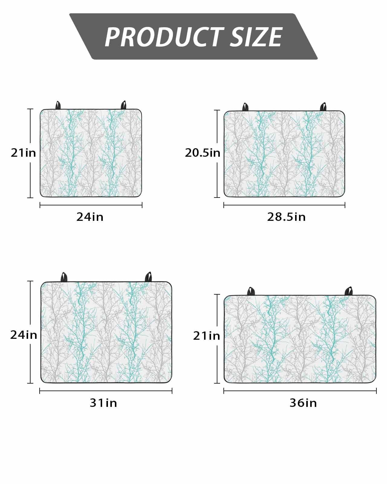 Stove Top Covers for Electric Stove, Teal Grey Branch Glass Stovetop Cover Protector, Spring Summer Pastoral Botanical Induction Cooktop Protector Oven Mat for Kitchen Countertop 24"x21"